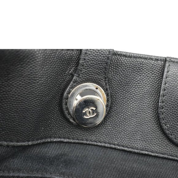 CHANEL  Coco Eyelets Large Leather Shopping Tote Shoulder Black - Picture 15 of 16